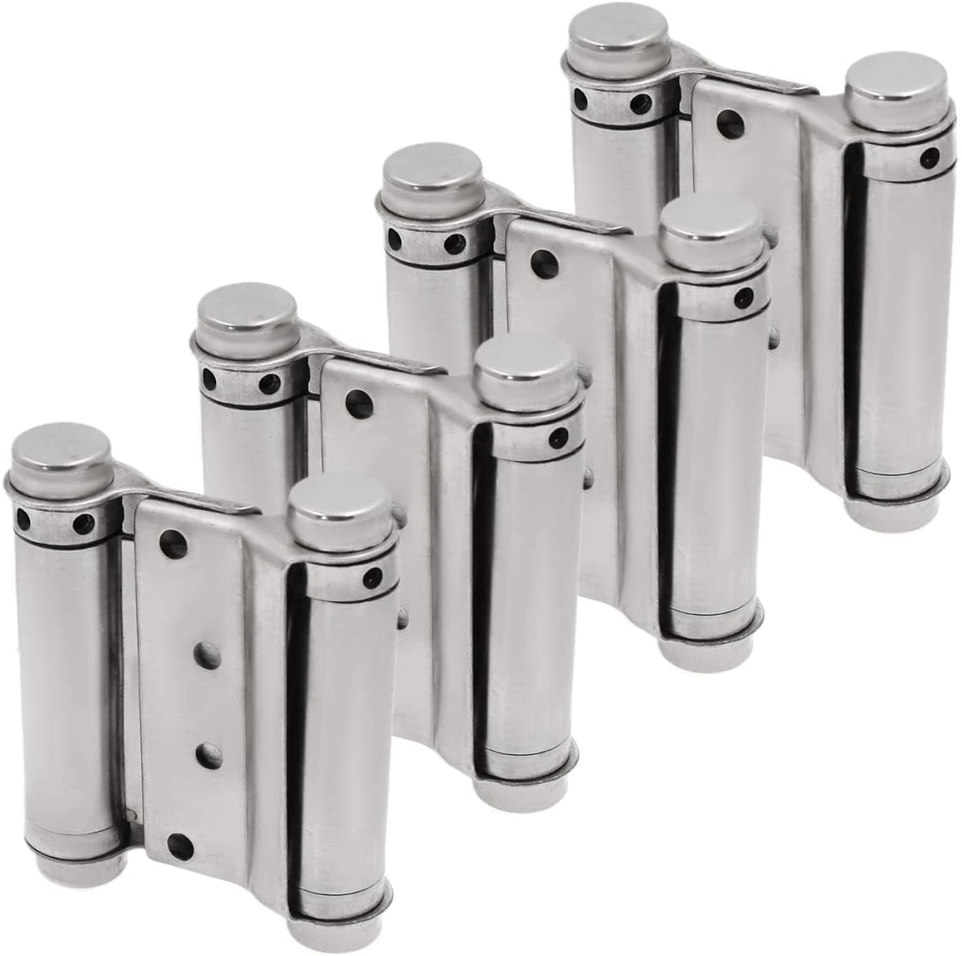 Jiozermi4 PCS 3" Double Action Door Hinge, Heavy Duty Stainless Steel Hinges with Screw for Saloon, Western Bar, Pub Swinging & Cafe Doors