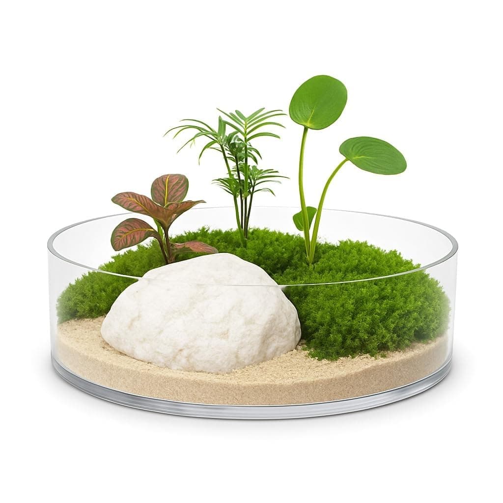 Crystal Clear Round Glass Decorative Plate/Terrarium Tray | Multipurpose Transparent Glass Plate for Home Décor, Candles, Flower Display & Table Centerpiece (Thali 12 inch)