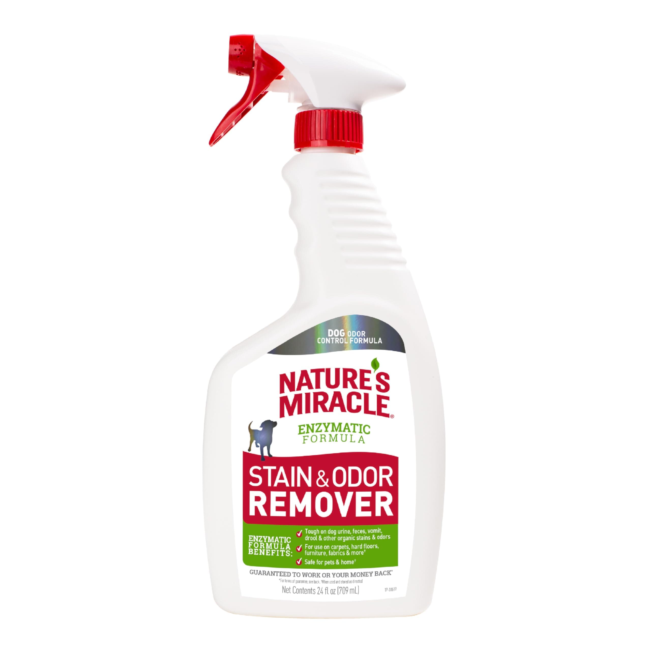 Nature's Miracle Dog Spot and Odor Remover Perfect for Everyday Stains Remove Tough Odors and Stains, Vomiting, Urine and Drooling, Light Scent Refreshing Trigger Spray - 24 oz