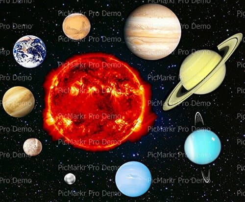 Solar System - 1/4 Sheet - Edible Cake and Cupcake Topper For Birthday's and Parties - D9495
