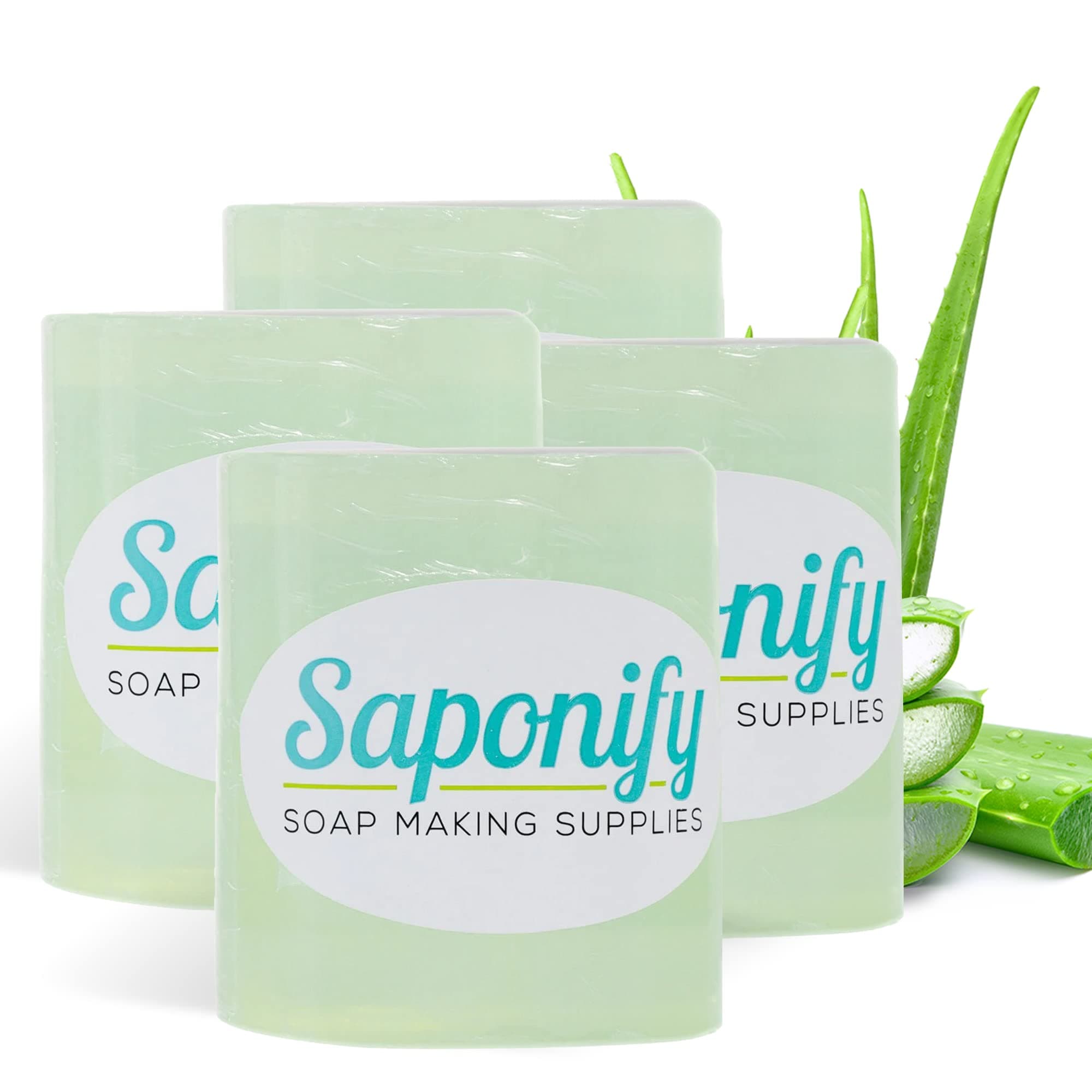 Saponify - 4Lb Aloe Melt and Pour Soap Base, Skin-Enhancing Pure Aloe Vera Soap Base, Easy to Use Glycerin Soap Base for Soap Making