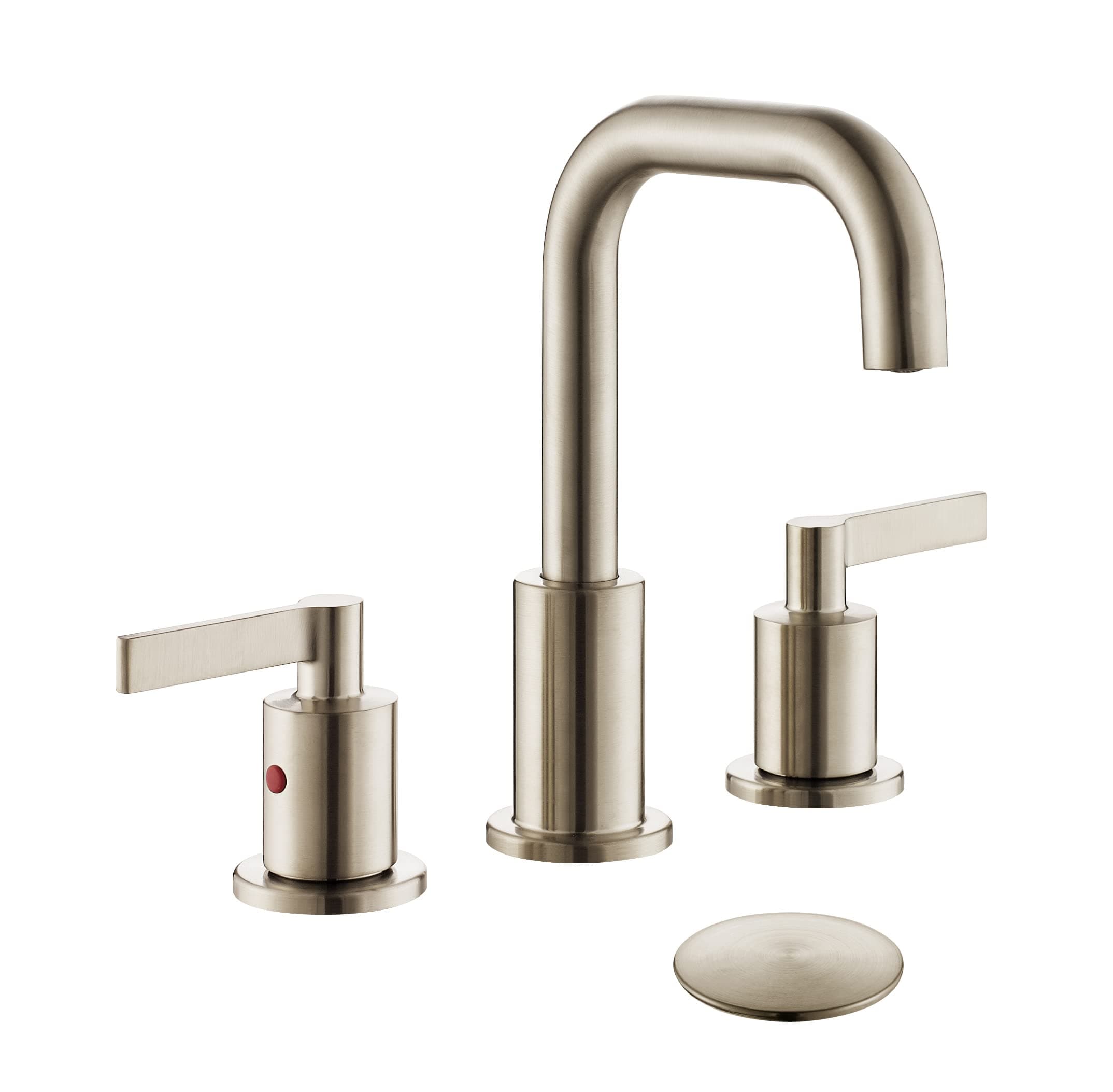TimeArrow Brushed Nickel 2 Handle 8 Inch Widespread Bathroom Sink Faucet with...