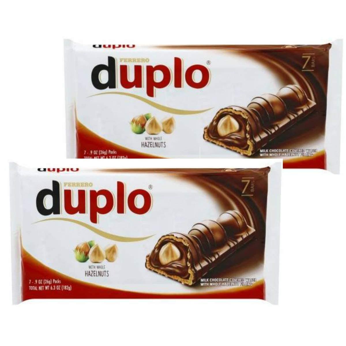 Ferrero Duplo Chocolate and Hazelnut Bars - 2 Packs 5 x .9oz bars, 10 pieces total