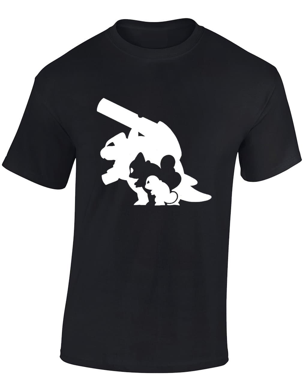 Crown Designs Blastoise Wartortle Squirtle Silhouette Pocket Monsters Inspired for Men & Teenagers T-Shirts Tops
