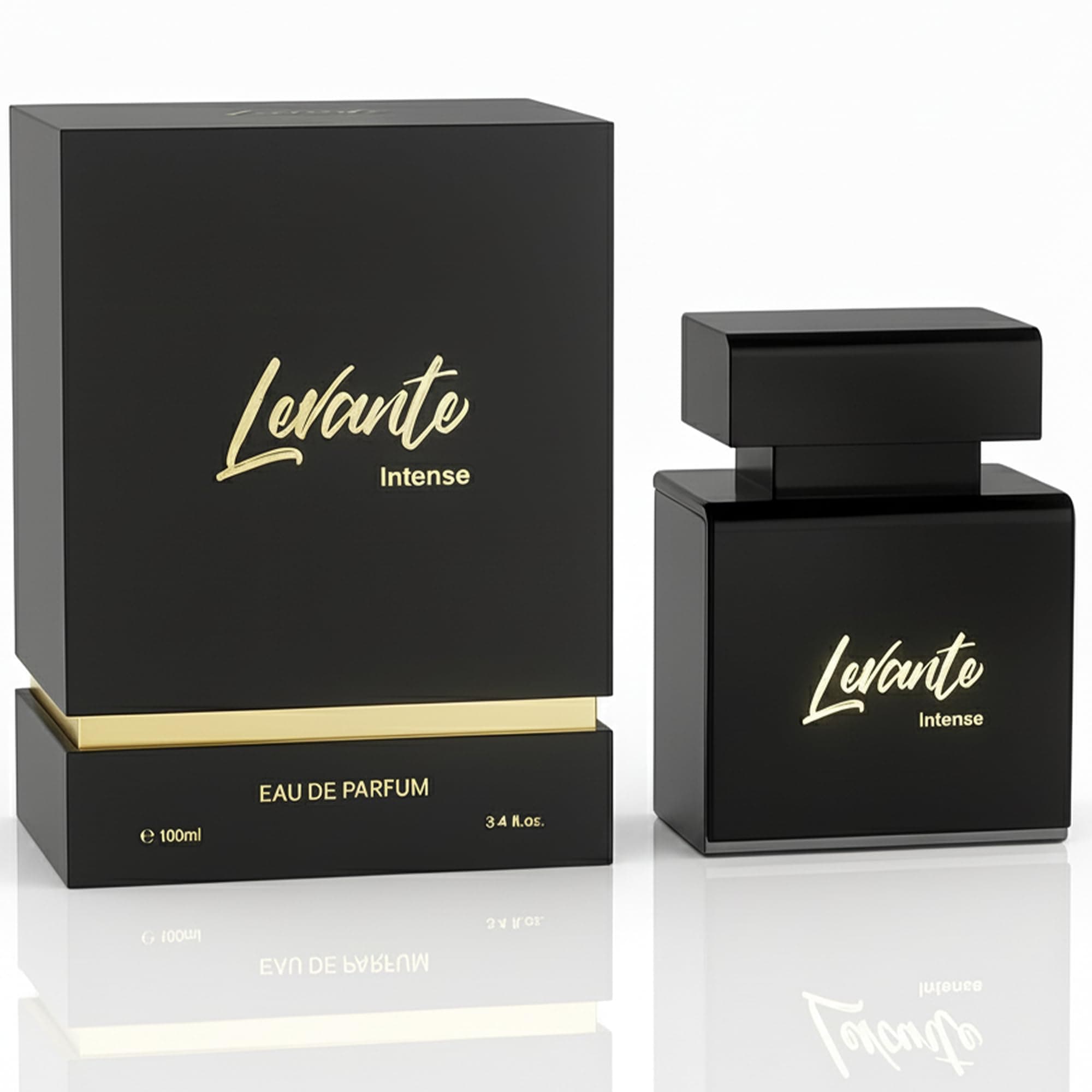 Levante Intense Eau De Parfum Spray | 3.4 oz (100ml) | Fresh, Oud, Amber, Patchouli, Citrus Scent | Long Lasting Fragrance for Men