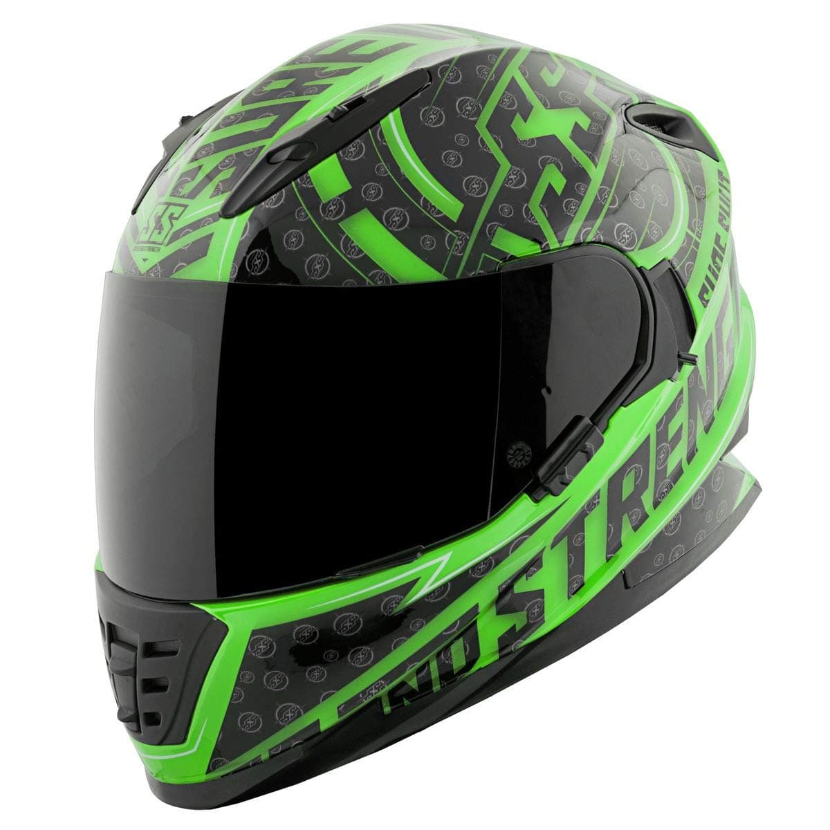 Speed and Strength SS1600 Sure Shot Men's Street Motorcycle Helmet - Green/Black/Medium