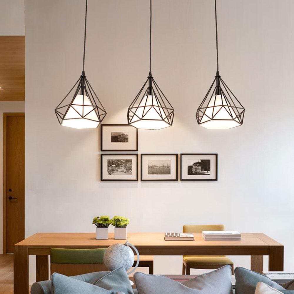 sxysxy Modern Cage Simple Pendant Light Brown Elegant Highly Adjustable Pendant Lamp Creative Iron Cloth Lampshade Living Room Bedroom Dining 3-Lights Ceiling Lighting Max 60W E27 ø25cm*3 [Energy Class A++]
