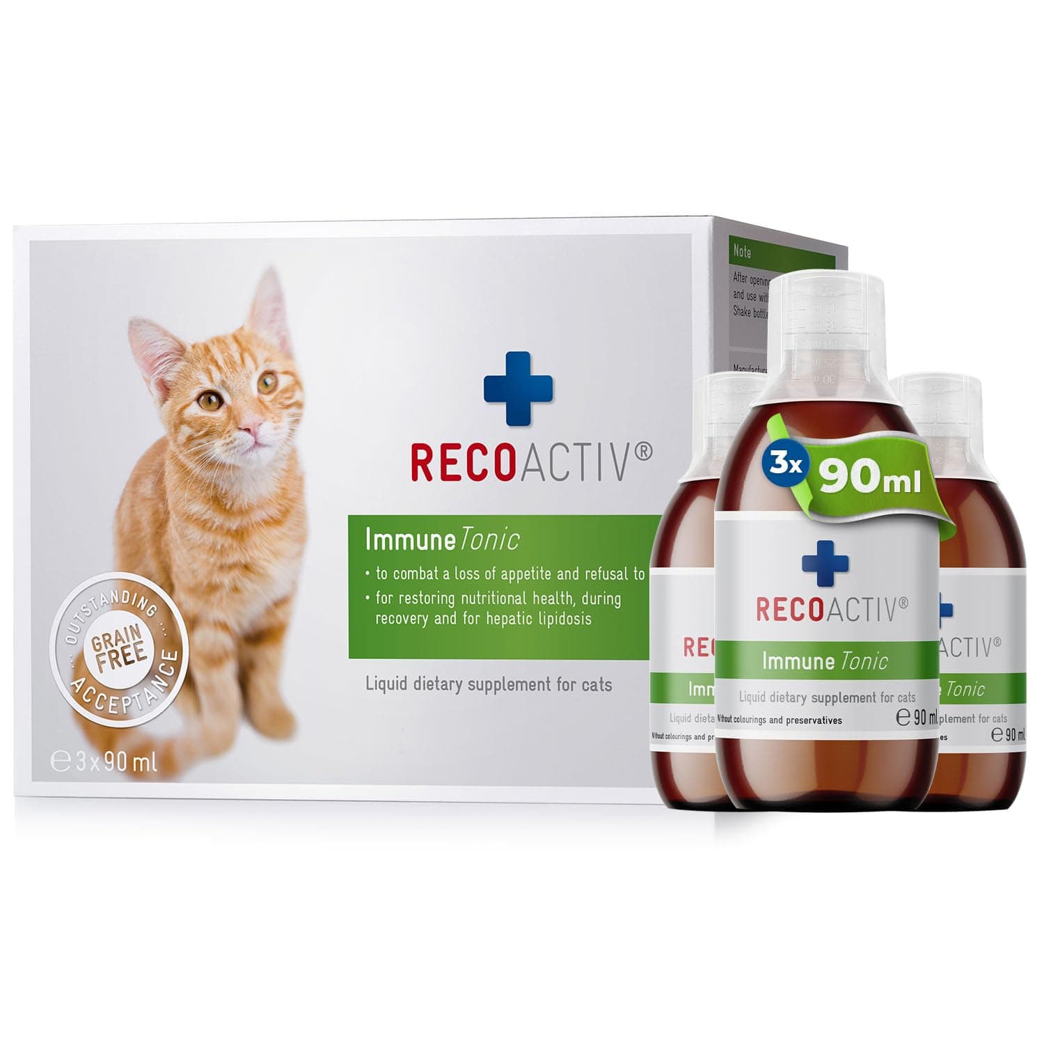 Immune Tonic for cats, 3 x 90 ml, dietary supplement to boost the immune system and prevent nutritional deficiencies, effective dietary appetite stimulant