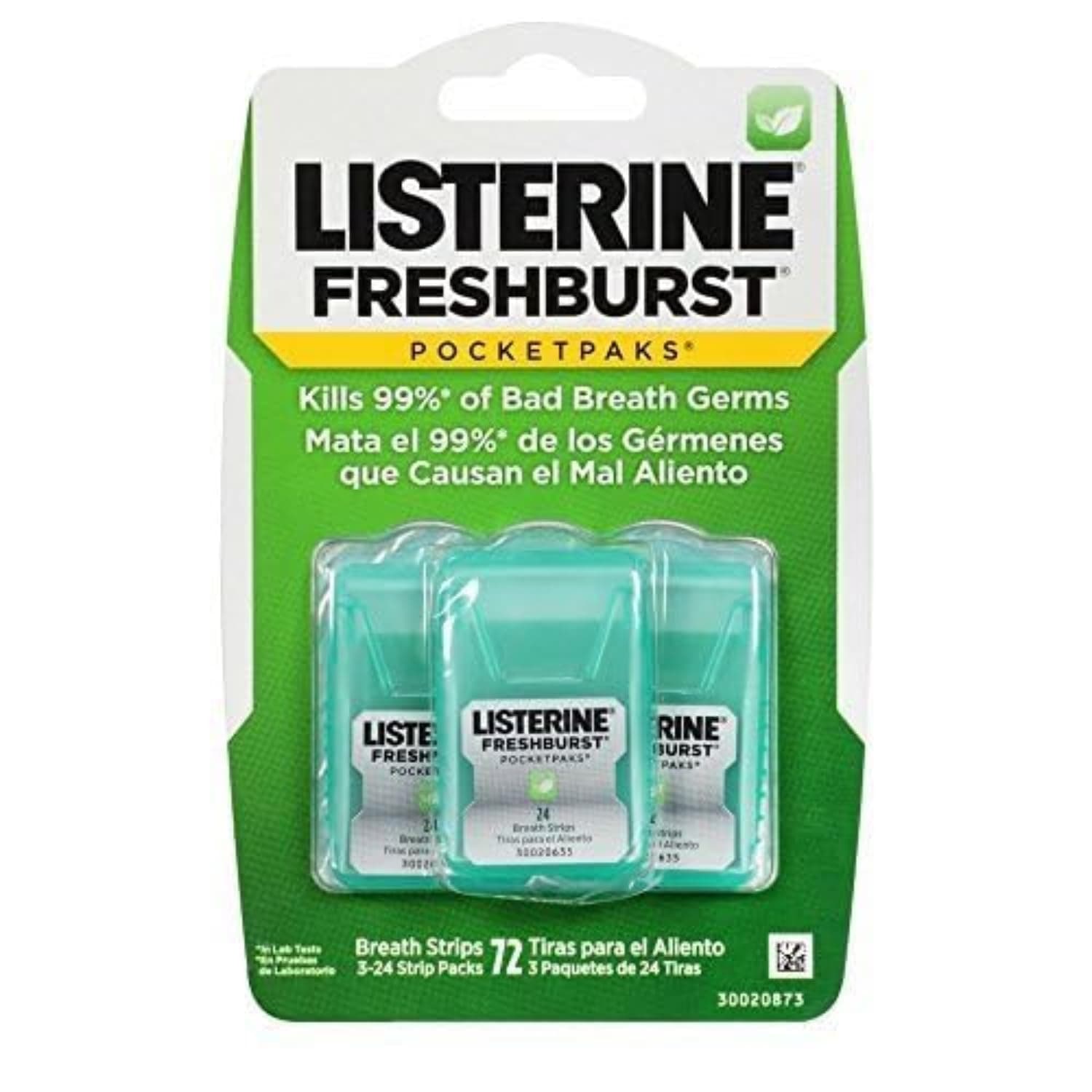 Listerines Freshburst 72 Strips Refresh Your Breath With The Cooling Taste Of These Breath Strips 72 Strips (Imported USA)