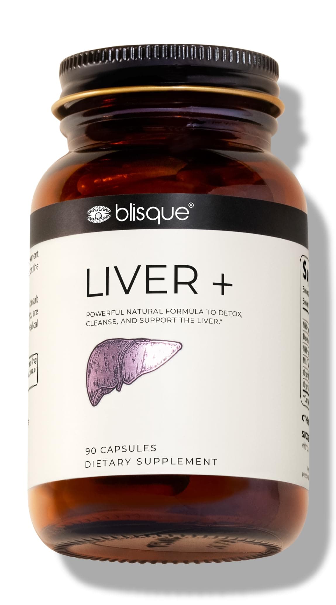 Blisque – Liver Complex Supplement to Detox, Cleanse, and Repair the Liver | Doctor Approved | Natural Ingredients | Milk Thistle, Dandelion, and Burdock Root | 90 Capsule Pills