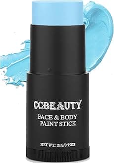 CCbeauty Light Blue Face Paint Stick, Face Painting Kit, Full Coverage SFX Makeup Foundation, Professional Body Paint for Halloween Costume Cosplay Theme Party, For Avatar, Sally Corpse Bride Makeup