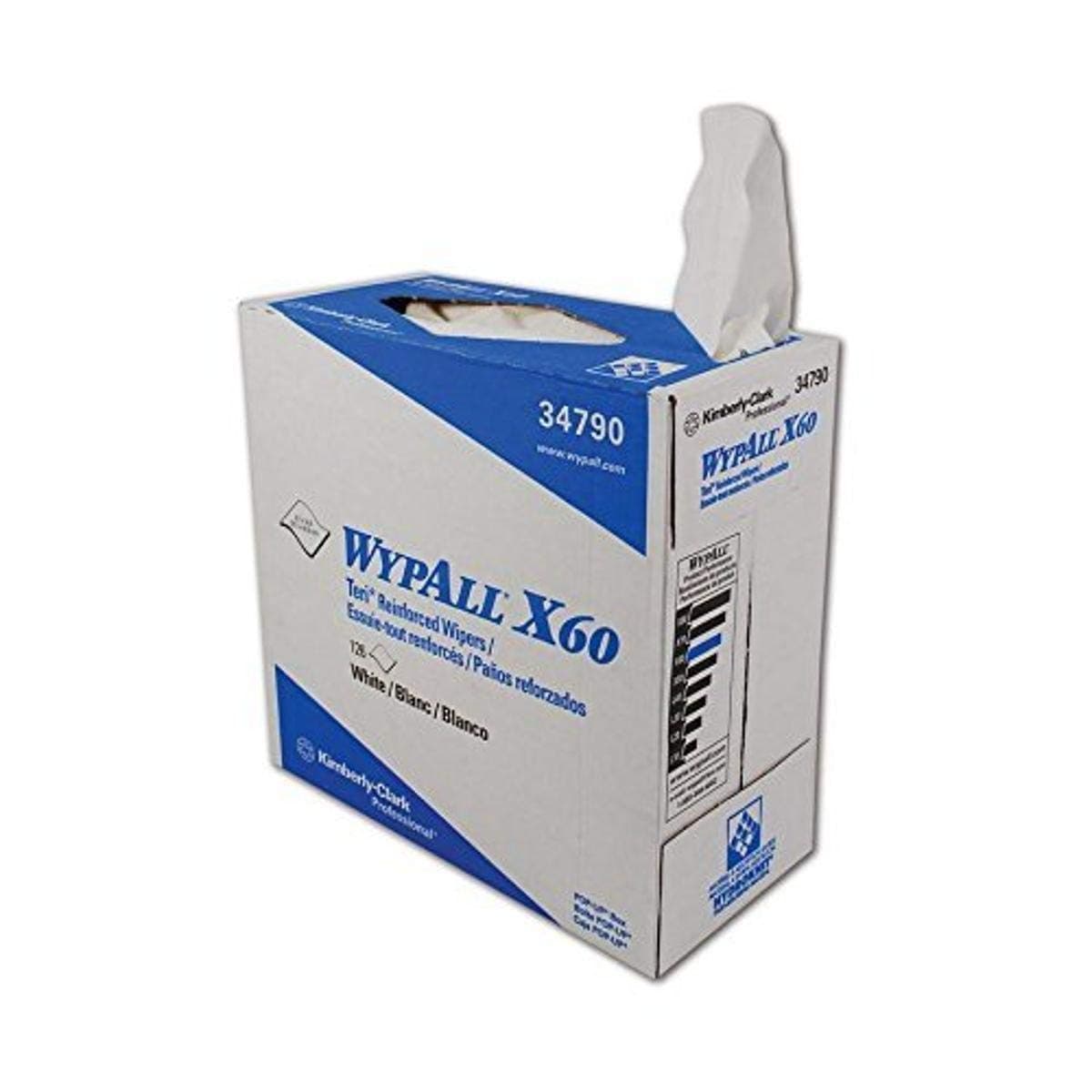 34790 Kimberly-Clark WYPALL Extra-Tough Fabric General Purpose Wipers, 9.1" x 16.8" Size, White (Pack of 126)