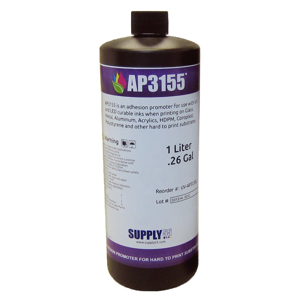 Supply55 AP3155 Adhesion Promoter for Hard to Print Substrates; Glass, Alum, Acrylic, Metal, Liter Bottle. Do Not Ship by Air Service.