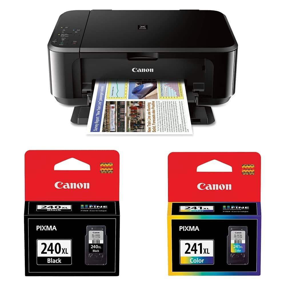 PIXMA MG3620 Wireless All-in-One Color Inkjet Printer & PG-240XL ChromaLife 100 Black Ink Cartridge (5206B001) & CL-241XL ChromaLife 100 Color Ink Cartridge (5208B001)
