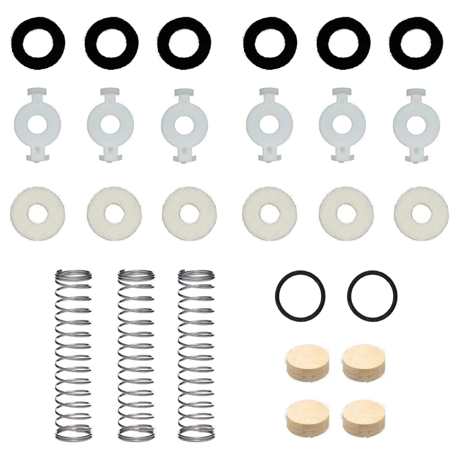 Trumpet Repair Kit - Including Valve Guides, Felt Washers, Water Key Corks, Valve Springs & Stop Rings