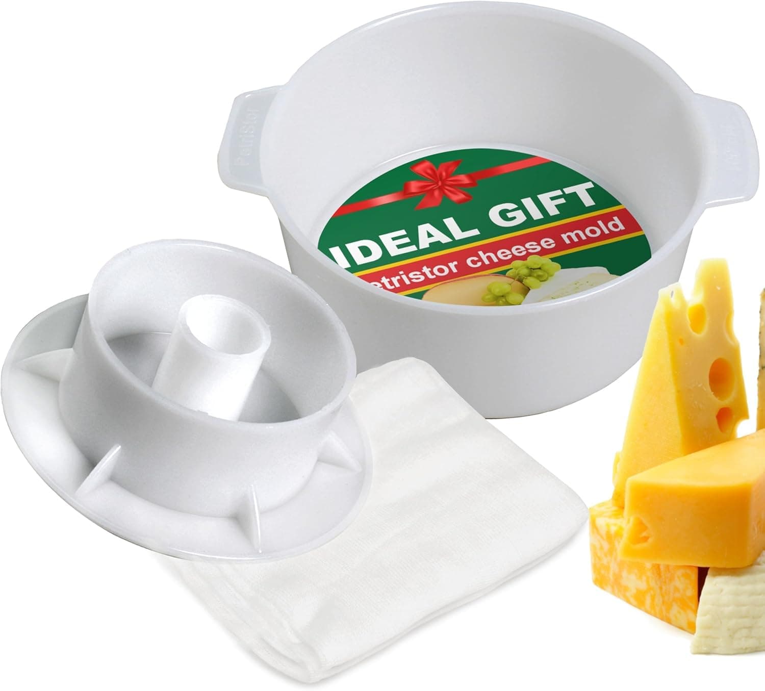 PetriStor Hard Cheese Butter Punched Making Mold With Follower Press 1,2 liters by