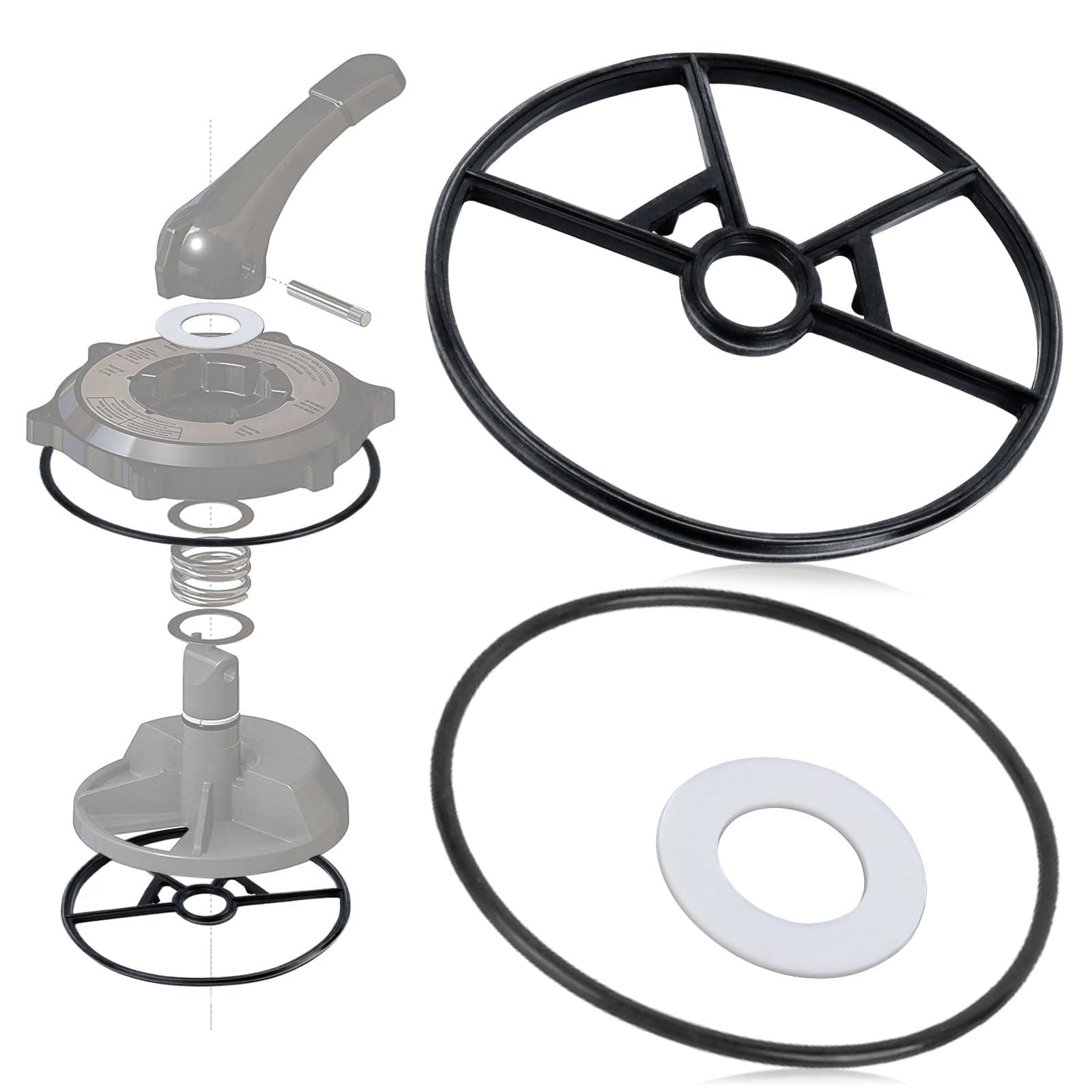 Spider Gasket Kit Pool Sand Filter Valve Seal Gasket Parts Replacement for Hayward Sp0714t Vari-Flo XL Valve and SPX0714CA O-Rings Gasket