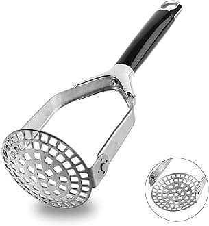 Joyoldelf Heavy Duty Stainless Steel Potato Masher, Folding Masher Kitchen Tool & Food Masher/ Potato Smasher, Perfect for Avocado, Bean, Vegetable, Fruits, Baby Food, Meat
