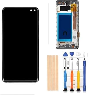 TFT LCD for Samsung Galaxy S10+ Plus G975 Digitizer Screen Touch Assembly Replacement LCD Display G975F/DS G975U G975W 6.4 inch with Prism White (Prism White)