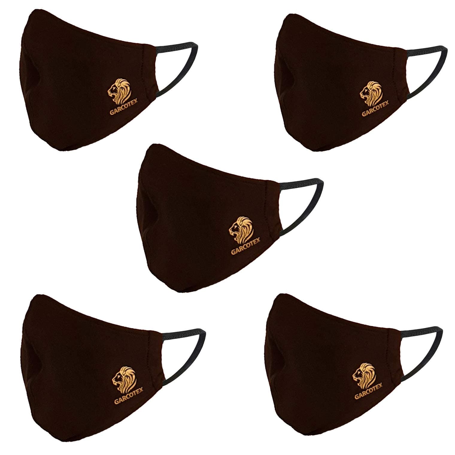 Genuine GARCOTEX Unisex Reusable Face Mask Protection Washable Breathable Anti Smoke Pollution Bike Motorcycle Sport and Outdoor (5pack, Black)