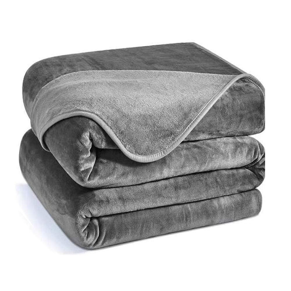 Luxury Fleece Blanket,All Season 350GSM Blanket Super Soft Lightweight Warm Blanket for Home Bed Blankets King Size, Dark Grey 90×108 in