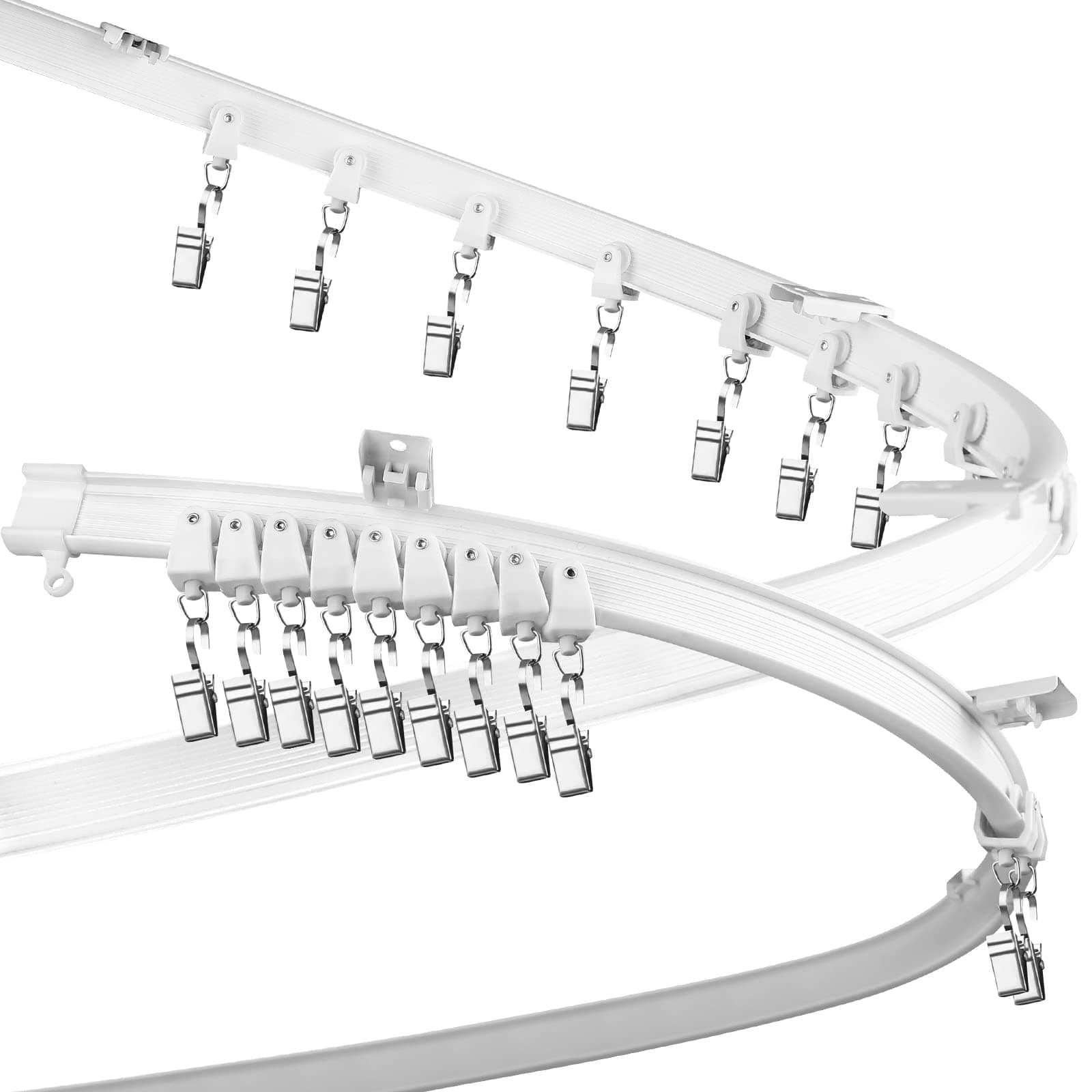 Flexible Bendable Ceiling Curtain Track, Curved Ceiling Track for Curtains, Room Divider Ceiling Track Rail System (2 Meters)