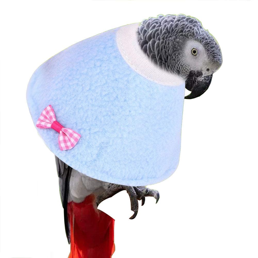 Pet Collr, Bird Elizabethan Collar Recovery Anti-Bite Neck Collar for Parrots Budgies Parakeet Cockatiels (S-Blue)