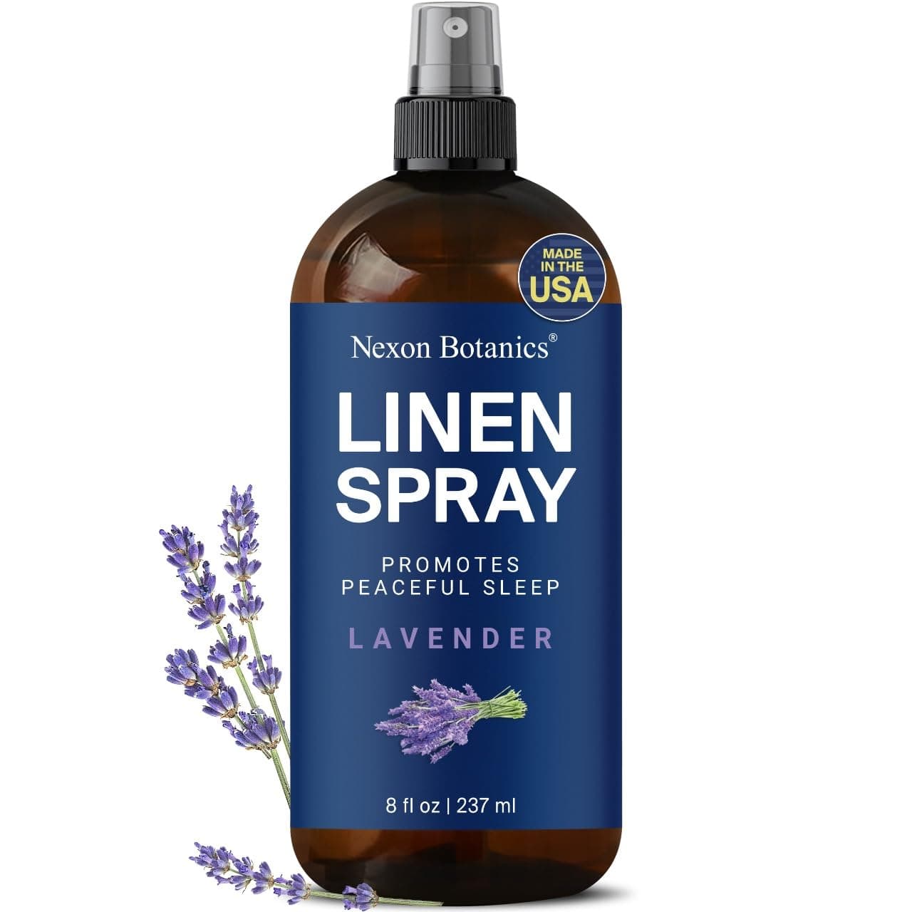 Lavender Linen Spray 8 fl oz - Refreshing Fabric Refresher & Pillow Spray for Bedding, Bed Sheets & Room - Soothing Room Mist - Nexon Botanics