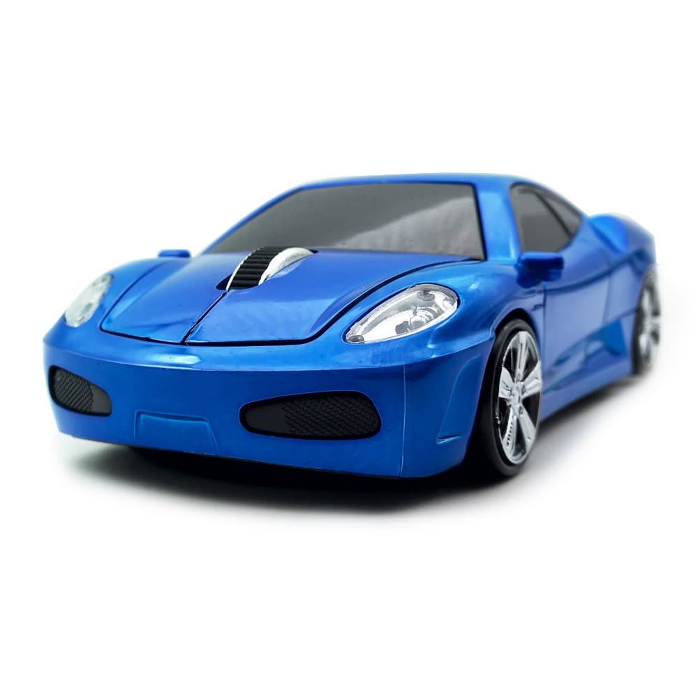 Wireless Car Mouse, TDRTECH 2.4GHz Optical Gaming Mouse Cool Sport Car Wireless Mouse, DPI 1600, 3D - Blue