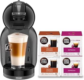 Nescafe Dolce Gusto by De'Longhi MINI ME Automatic Capsule Coffee Machine with 4 FREE Capsule Boxes, Compact & Powerful up to 15 Bar Pressure Coffee Maker EDG305.BG+4CAPS BUNDLE Black