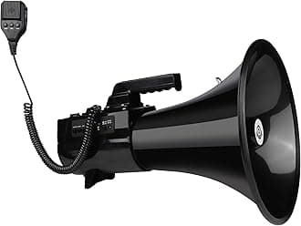 My Mealivos75W 2000 Professional Yard Sound Range Heavy PA Bullhorn Megaphone Speaker, Adjustable Volume, Loud Hand Held MegaPhone, Outdoor Activities, Coaching, Football, Baseball, Hockey…
