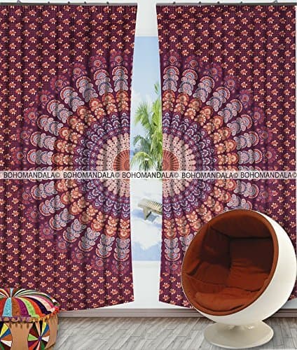 Peacock Mandala Tapestry Tapestries Bohemian Hippie Gypsy Boho Decor Hippy Window Curtain Room Divider Wall Hanging Pannel By Bohomandala