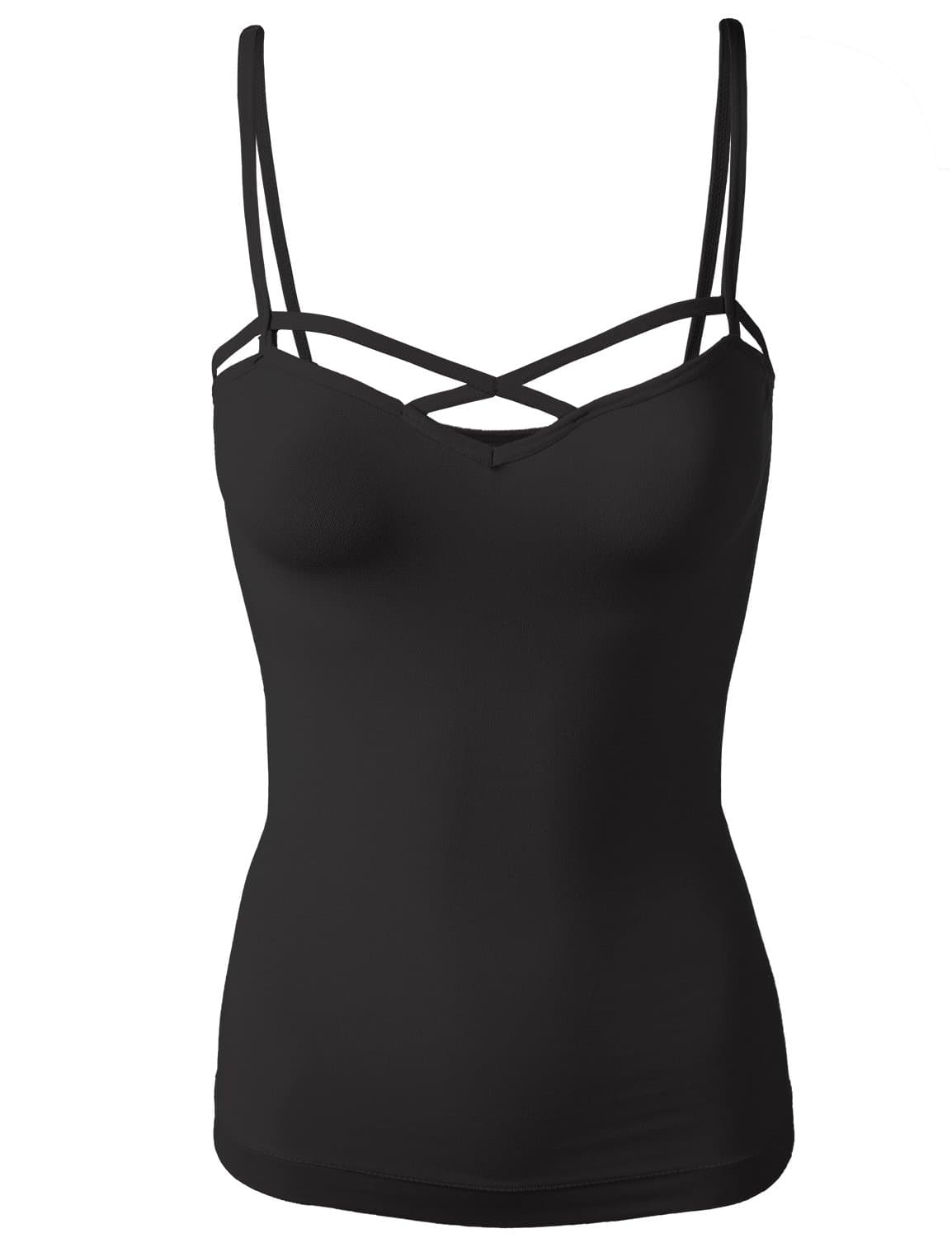 Front Crisscross Adjustable Spaghetti Strap Tank Top Cami (GTEW167)