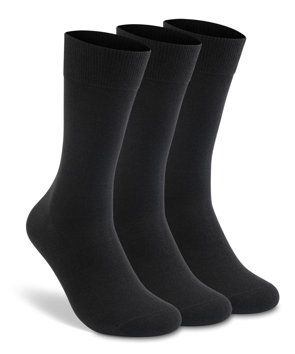 Men's Black Thin Warm Wool Socks,Lixia Winter Breathable Crew Dress Trouser Socks 2/4/6 Pairs Pack
