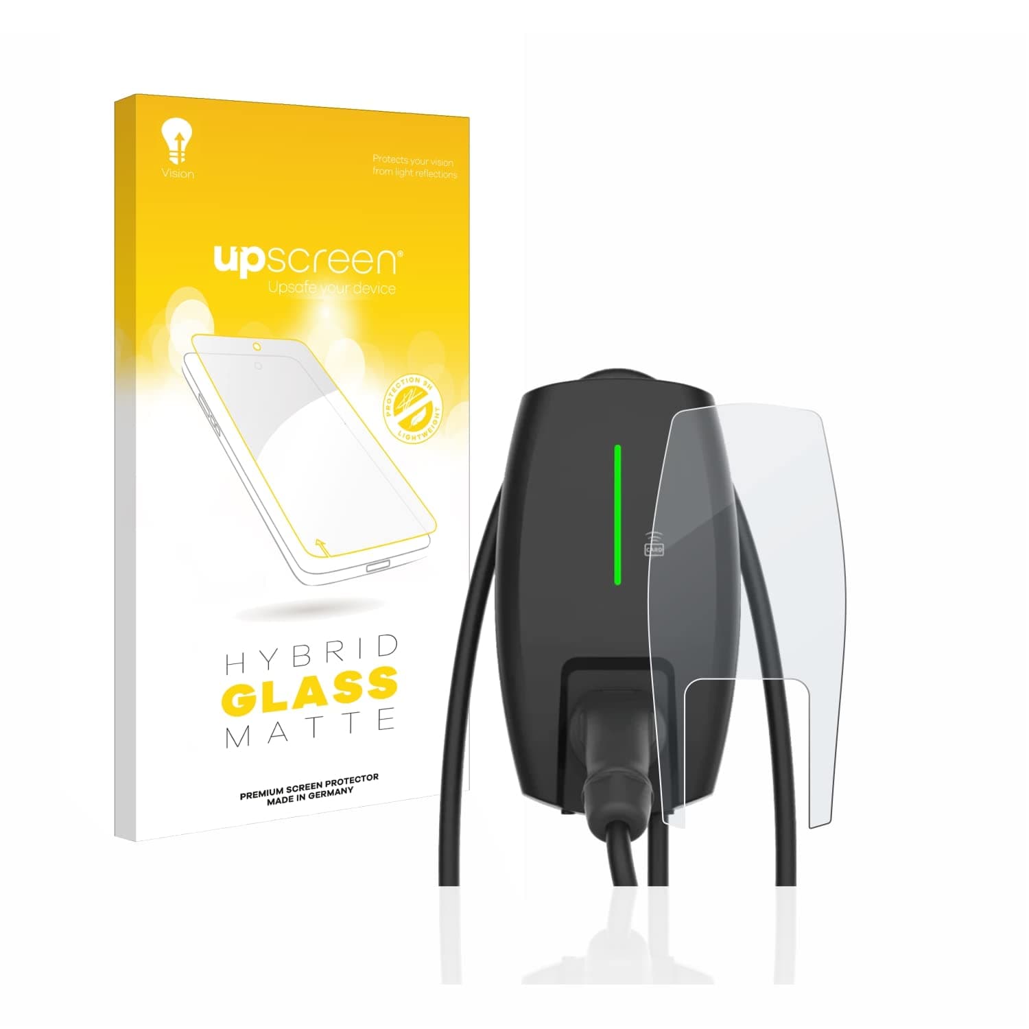 upscreen Matte Screen Protector Glass Film compatible with Autoaid Intelligent Wallbox 11 kW - Anti-Glare, Anti-Fingerprint, 9H Glass Protection