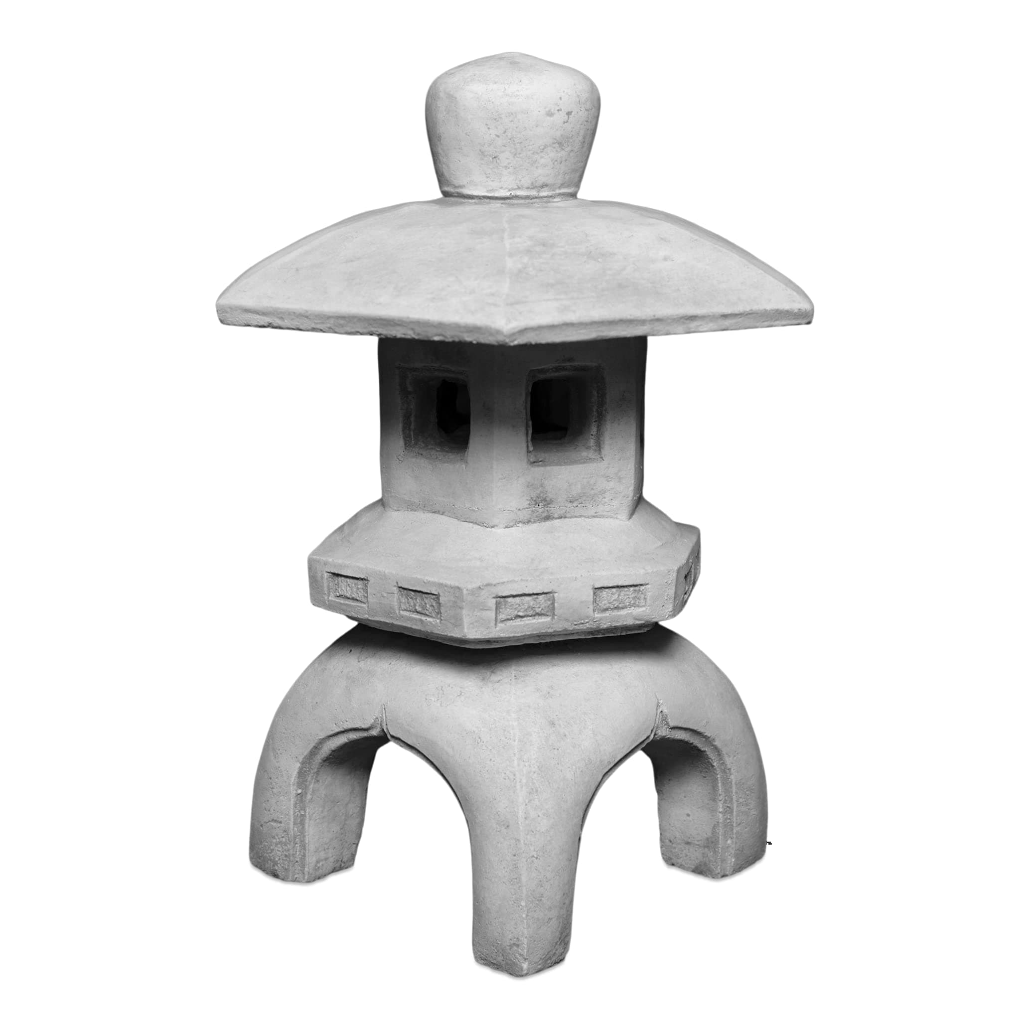 gartendekoparadies.de Oki-Gata Japanese stone lantern, H. 37 cm, 10 kg, gray, frost-proof made of cast stone for outdoor use