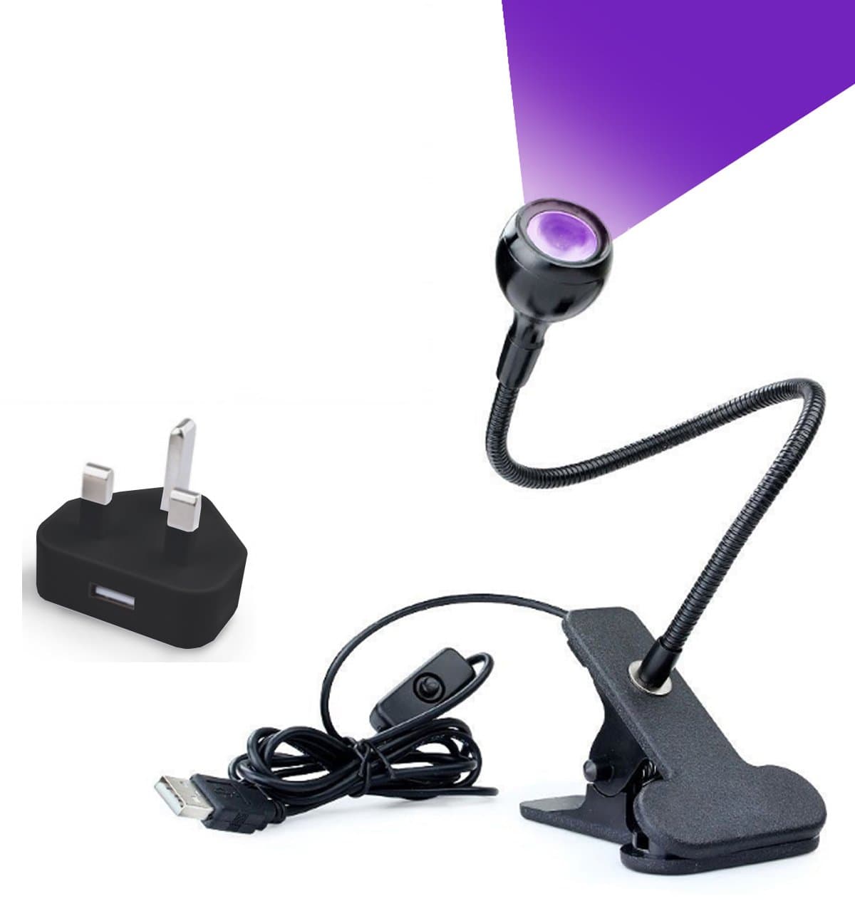LED Blacklight, Gooseneck Lamp with Clamp, UV Blacklight Fixture for Stain Detection, Black Light lamp for Blacklight Posters, Blacklight Party, Art – Ultraviolet Curing, Great for Fluorescent Paint