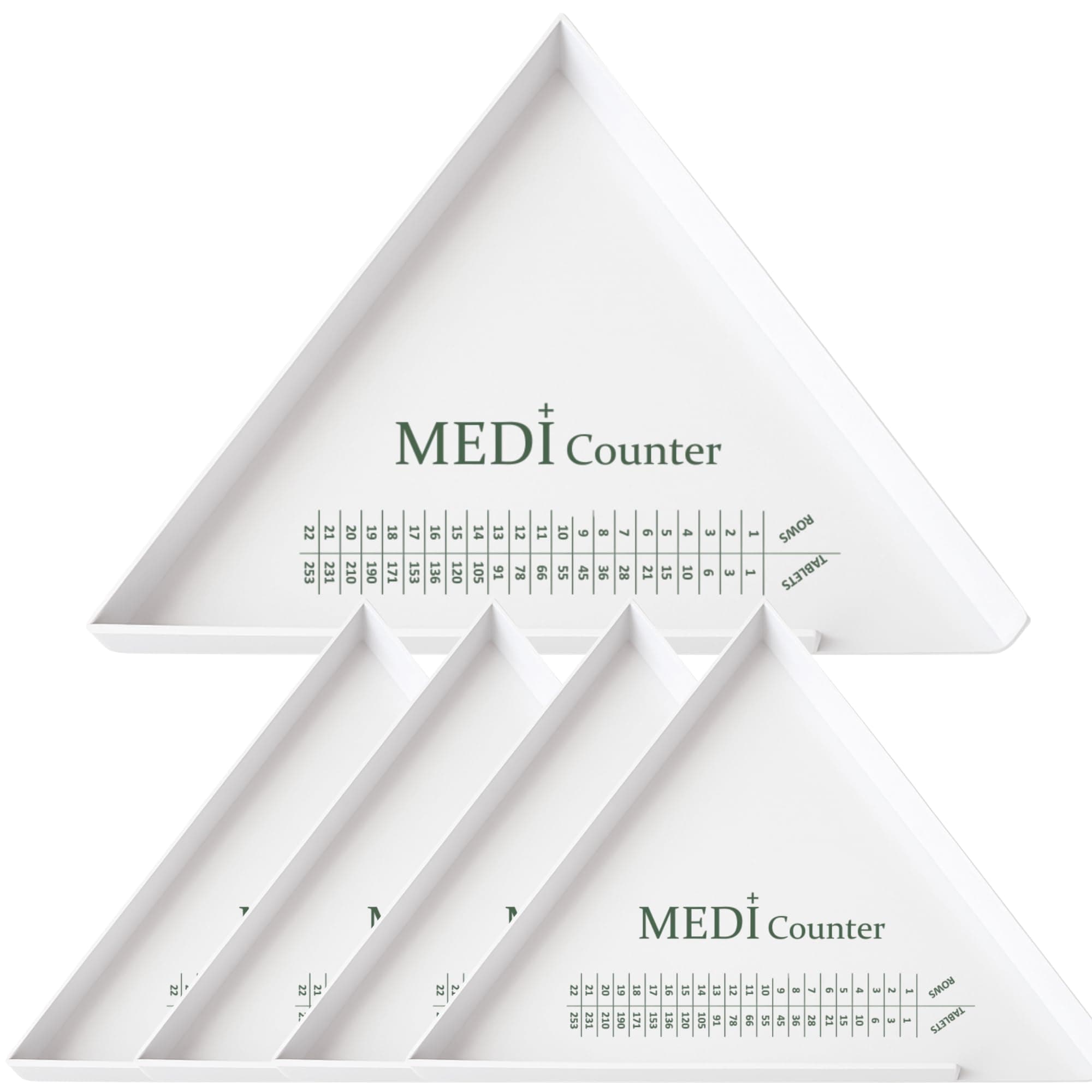 5 x Professional Triangle Tablet Counter - Durable Plastic Design (Large: 236mm) (5)