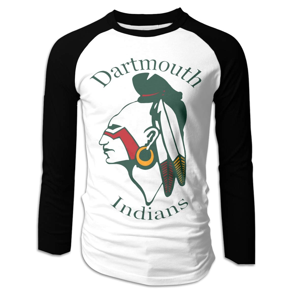Men's Dartmouth Indians (With Text) T-Shirts Long Sleeve Tee Black