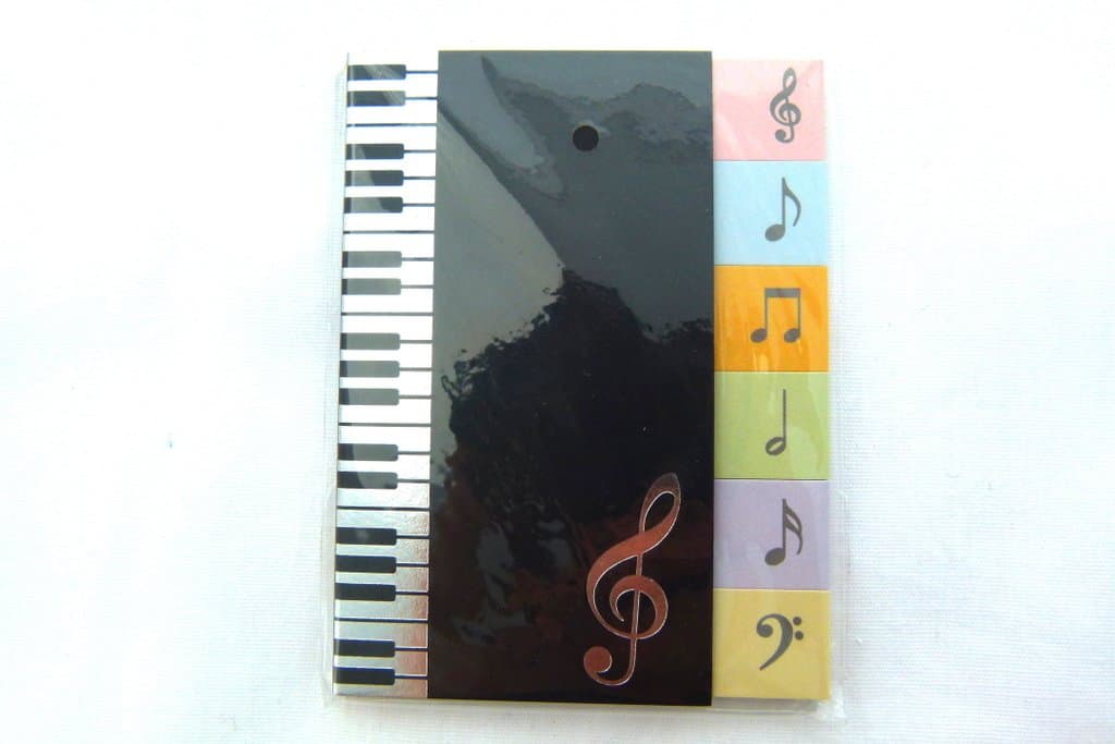 Music Themed Treble Clef Cover - 6 Colours Self-Stick Sticky Notes (30 Sheets Each)