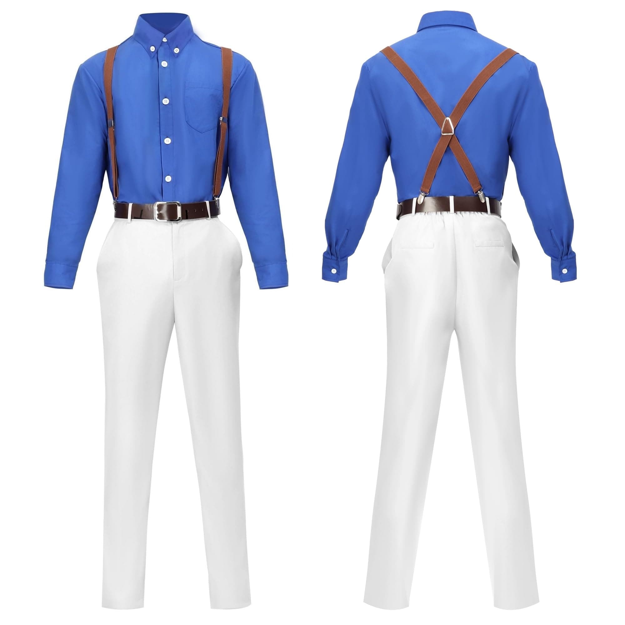 C-ZOFEK Men's US Size Kento Nanami Cosplay Costume Suit with Tie Suspender Glasses Uniform