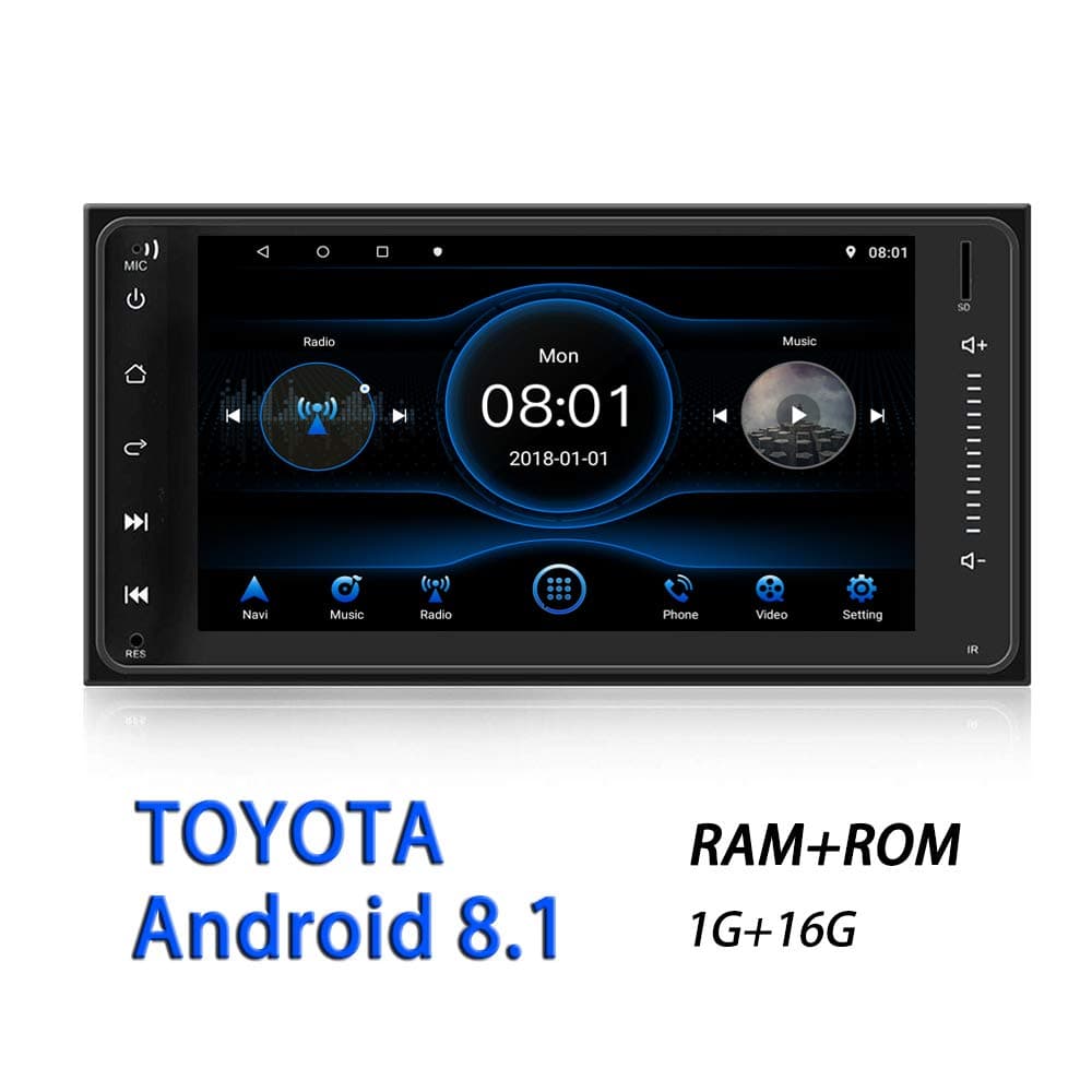 XZZTX 7 Inch Android 8.1 Car Stereo Radio GPS Navigation Support WiFi Bluetooth Mirror Link Steering Wheel Control for Toyota Universal Hilux Fortuner Innova Old Camry Corolla Vios RAV4