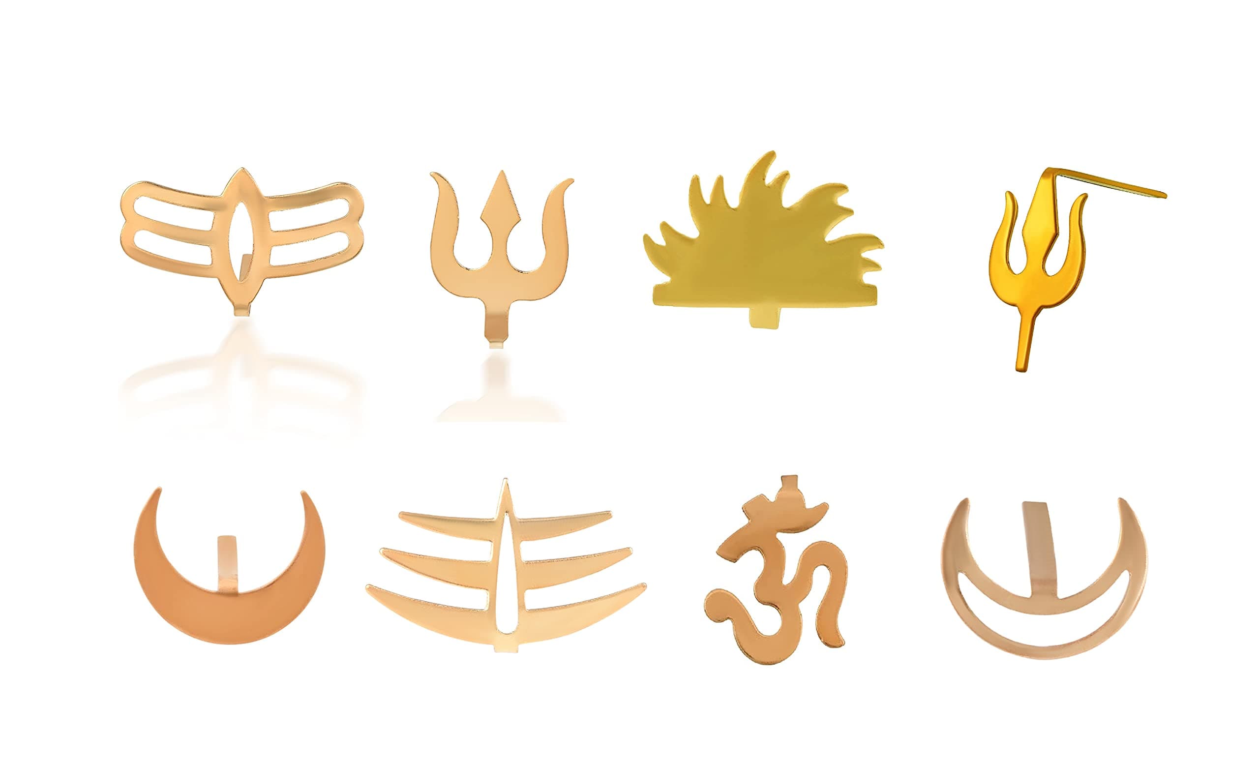 Zumrut� Combo of 8 Copper Spiritual Bahubali Forehead Teeka Tilak Applicator/Stamp Tool Puja for Daily Usage and Occasionally for Men/Women