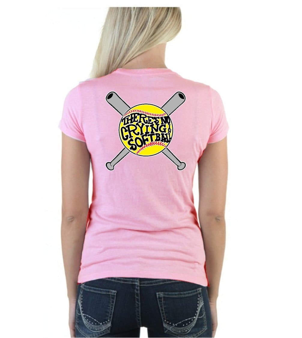 Softball No Crying - Ladies 3X-Large - T-Shirt Pink