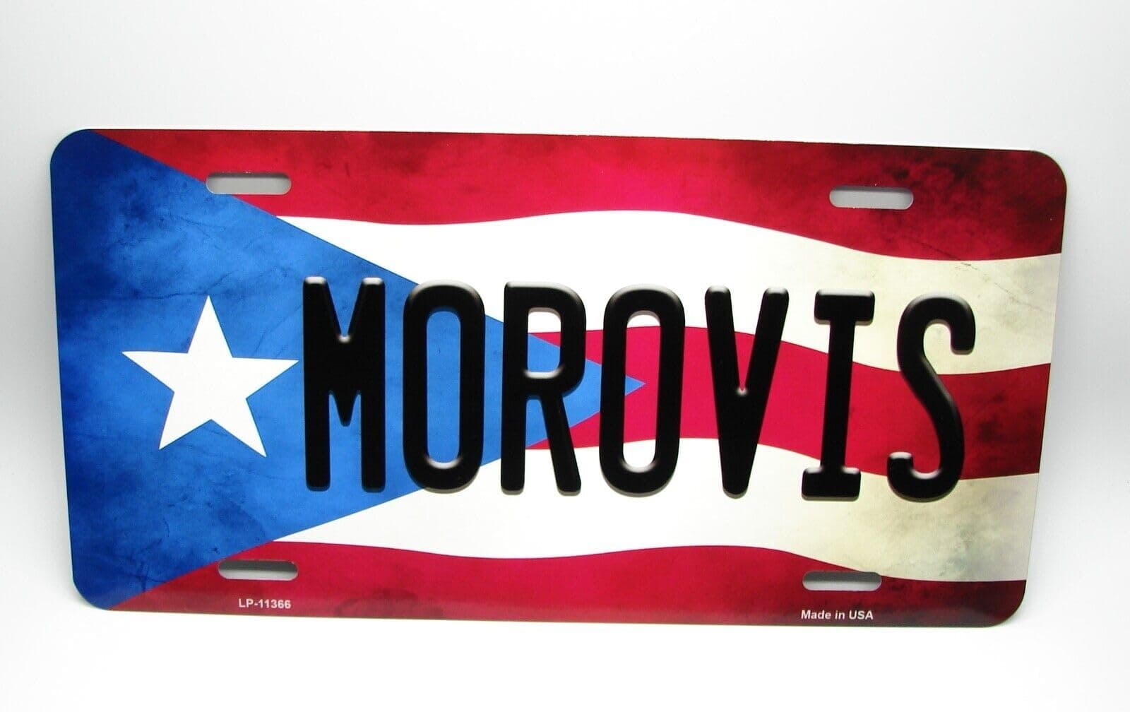 Stylish Puerto RICO Flag Morovis ISLA DEL Encanto Metal CAR License Plate AUTOTAG
