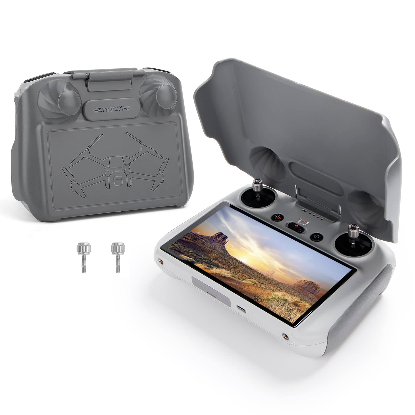 Mini 3 Sun Hood,2-Level Sun Shade Cover for DJI Mini 3/Mini 3 Pro/Mavic 3/3 Pro Classic/3 Cine/3 Pro Cine/3 Pro//Air 2S RC Remote Controller Full Screen Protection Accessories