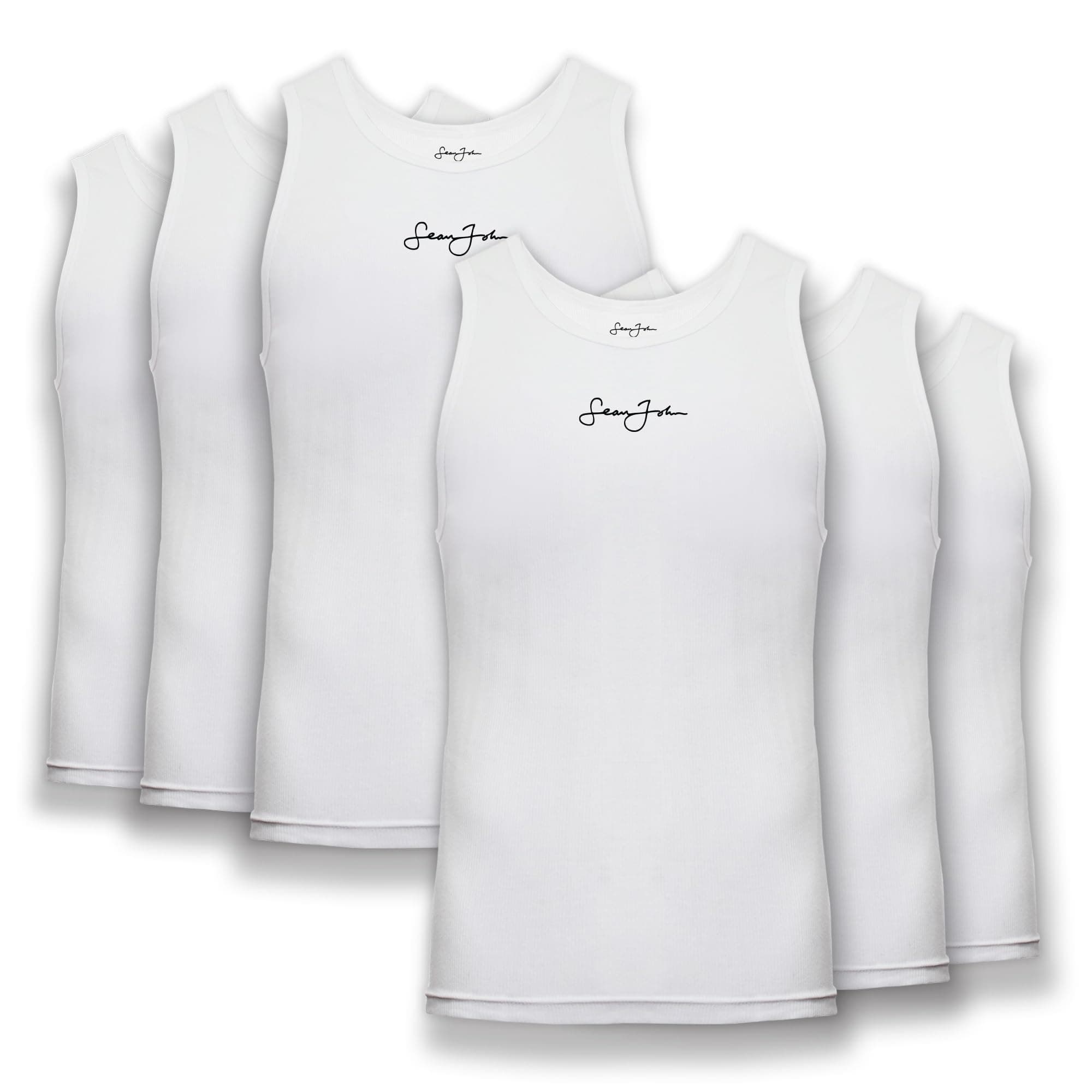 Sean John 6-Pack Men's Essential Tank Tops, Undershirts – Breathable, Tagless, Cotton Mens T Shirt – T Shirts for Men Pack
