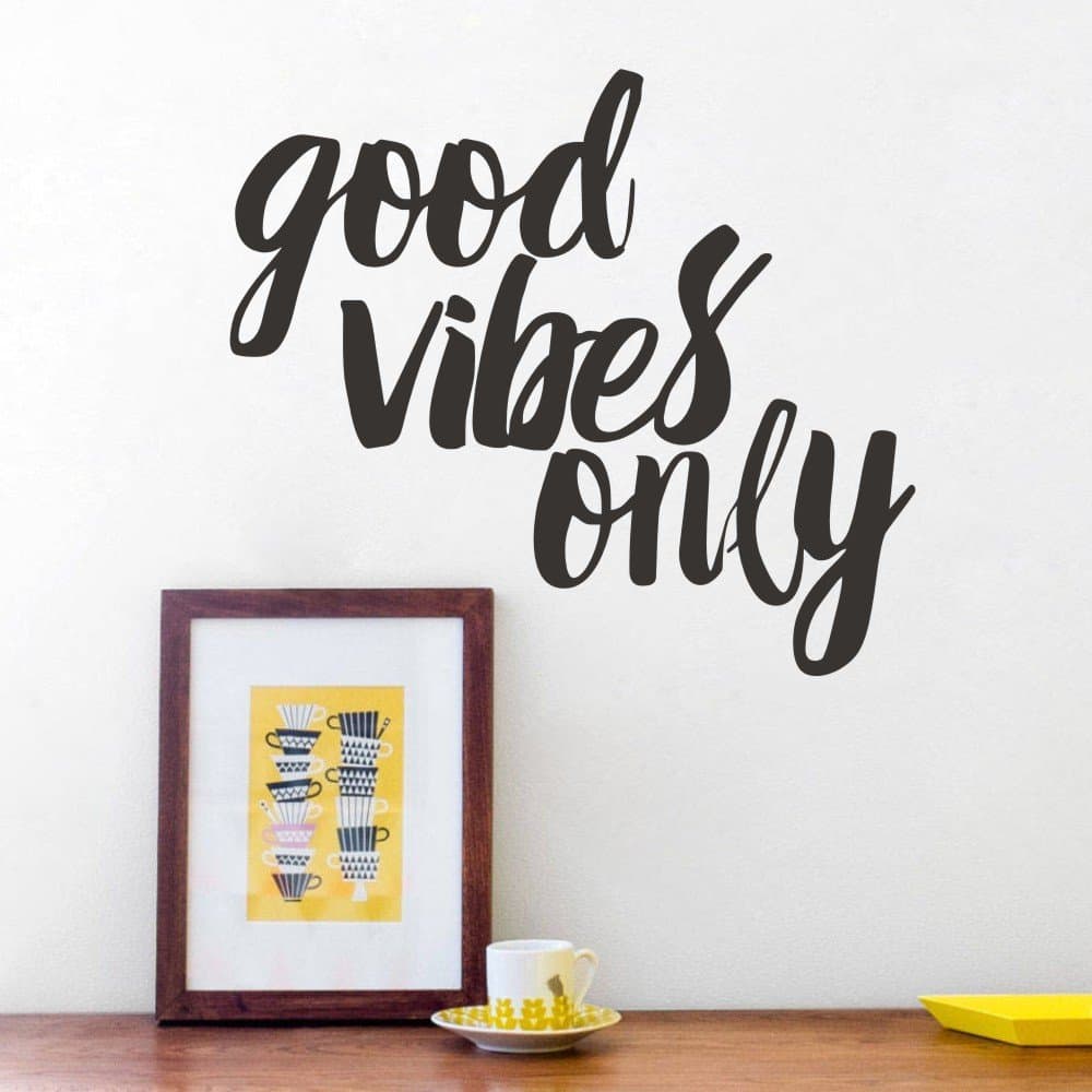 Maribeatty Good Vibes Only Quote Wall Sticker Home Bedroom Decal Decor