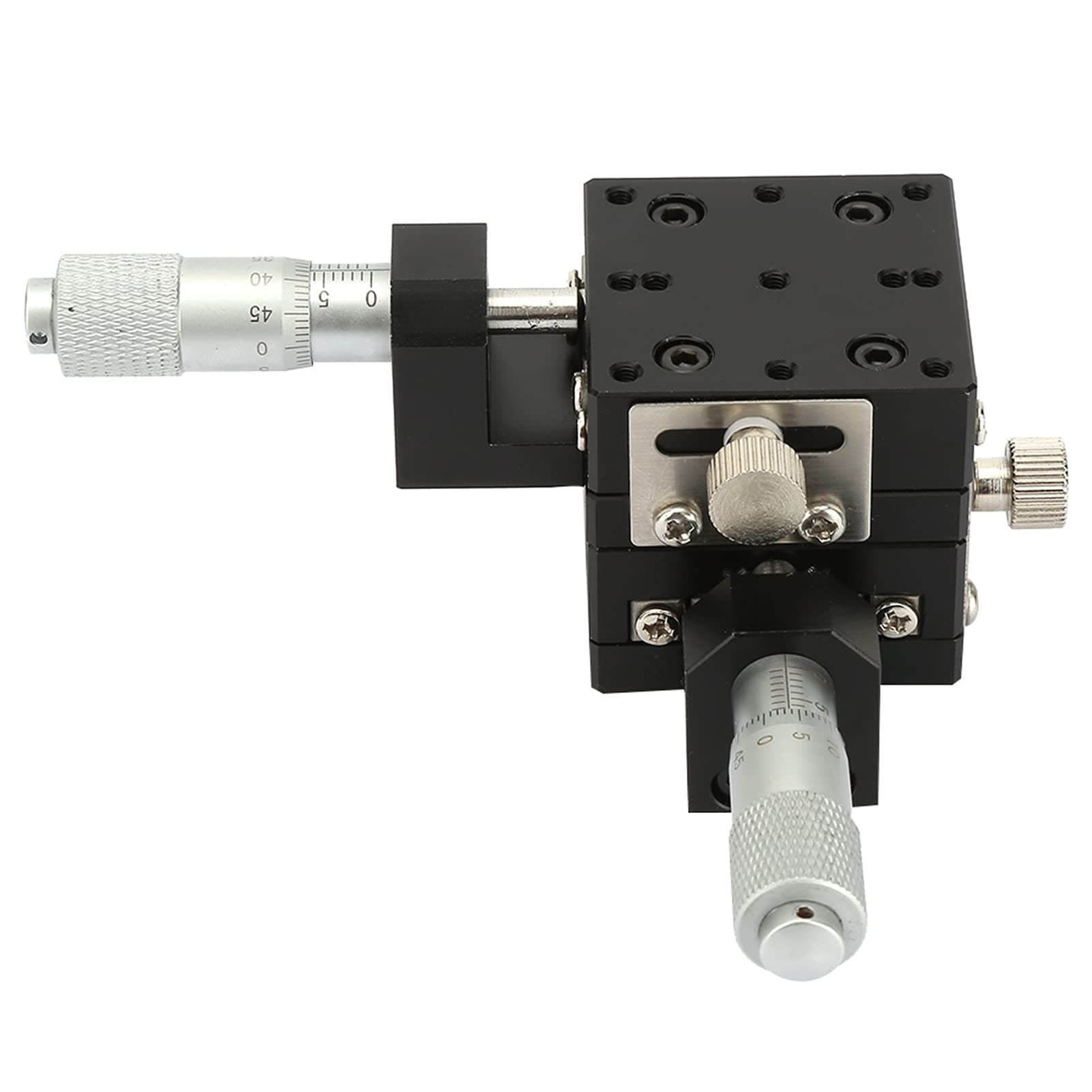 40x40mm Aluminum Alloy Manual XY Linear Stage,Micrometer Manual Slide Table,Used for Capacitive,for Precision Inspection,Mechanical Positioning,Optical Waveguide Alignment