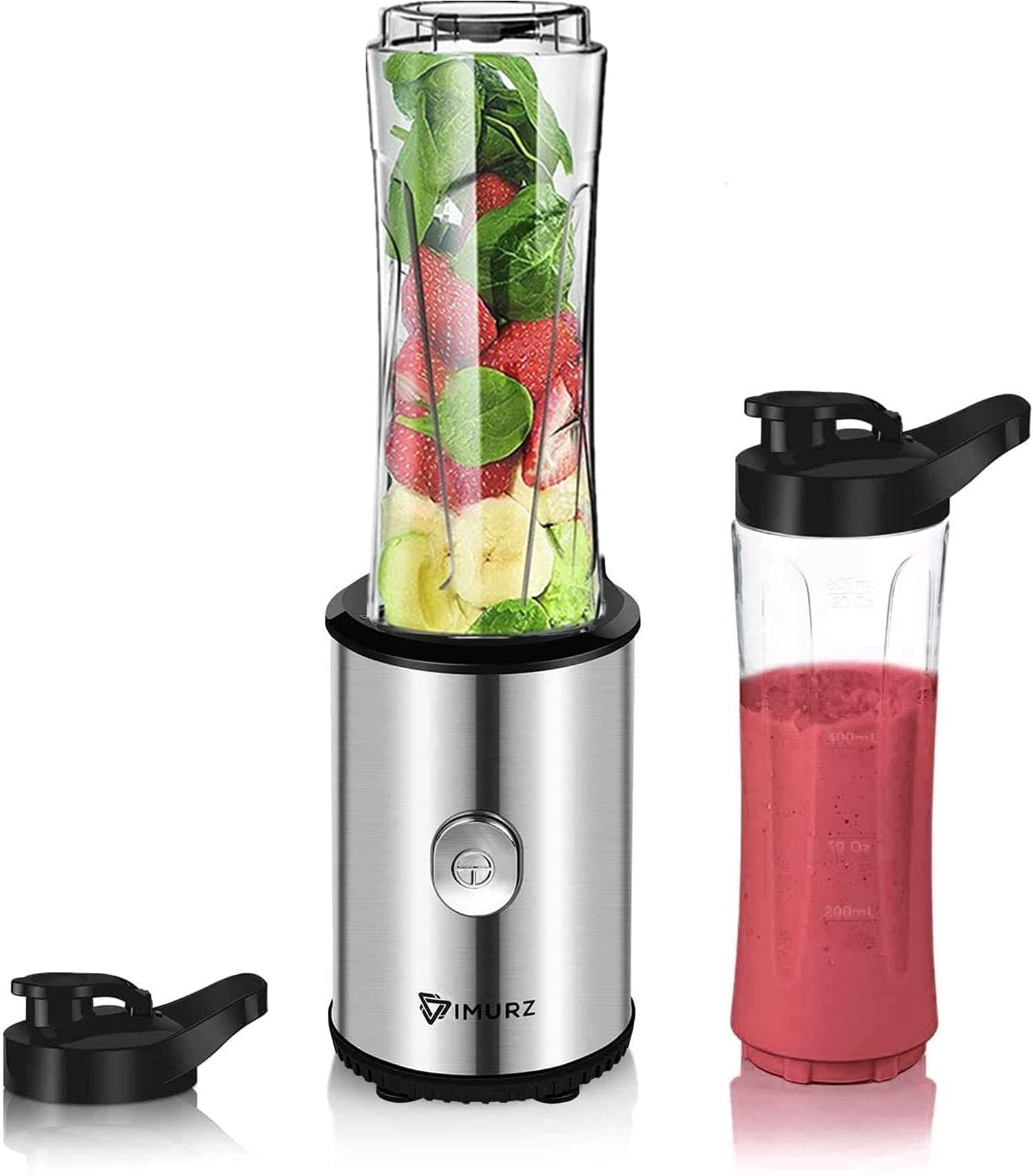 Portable Blender & Smoothie Maker Personal Mini Blender Electric Mixer with 2x600ml Blending Bottles for Smoothie,Milkshake, Fruit and Vegetable Drinks, Ice
